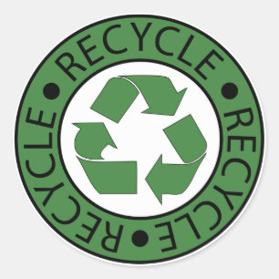 Grünes Recycling-Symbol Go Green Earth Day Öko Runder Aufkleber