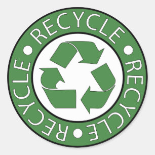 Grünes Recycling-Symbol Go Green Earth Day Öko Runder Aufkleber