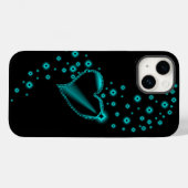 Grünes Regenbogenherz mit Sternen auf schwarz Case-Mate iPhone Hülle (Rückseite (Horizontal))