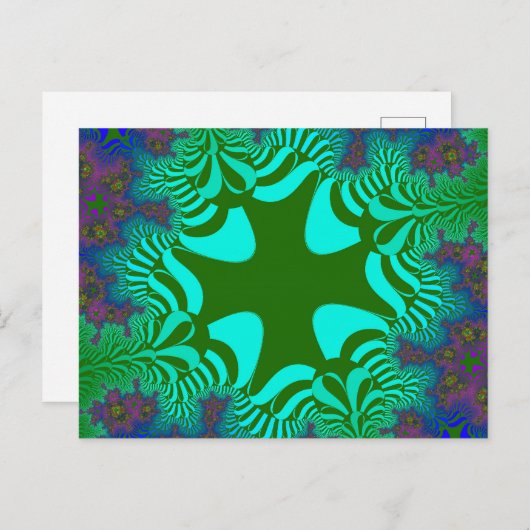 Grünes Regenbogenkreuz Postkarte (Vorne/Hinten)