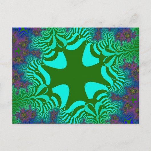 Grünes Regenbogenkreuz Postkarte (Vorderseite)