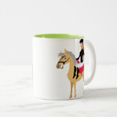 Grünes Reitermädchen Zweifarbige Tasse (VorderseiteRechts)