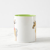 Grünes Reitermädchen Zweifarbige Tasse (Mittel)