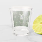 Grünes Rentier-Schiebeglas Schnapsglas (Rückseite)