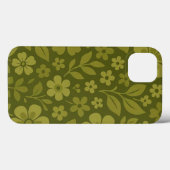 Grünes Retro-Blumenmuster iPhone-Case Case-Mate iPhone Hülle (Rückseite (Horizontal))