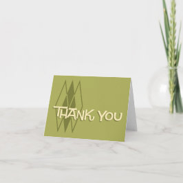Grünes Retro danken Ihnen Notecard: Mcm-Diamanten Dankeskarte