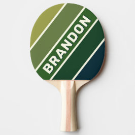 Grünes Retro fünf fett gestrichen mit Name Tischtennis Schläger