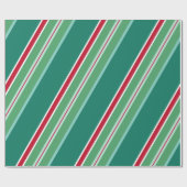 Grünes Retro-Kandy Strip Weihnachtswrapping Papier Geschenkpapier (Flach)