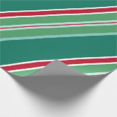 Grünes Retro-Kandy Strip Weihnachtswrapping Papier Geschenkpapier (Ecke)