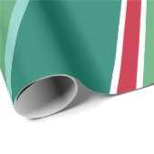 Grünes Retro-Kandy Strip Weihnachtswrapping Papier Geschenkpapier (Rolleneckpunkt)