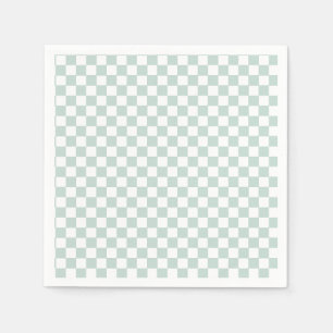 Grünes Retro Schachbrett Geburtstag Serviette
