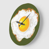 Grünes Retro-Style Fried Egg Küche Dekoration Große Wanduhr (Winkel)