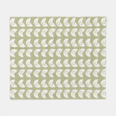 Grünes Retro-Vintages Y2K-Leaf-Muster Fleecedecke (Vorderseite (Horizontal))