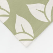 Grünes Retro-Vintages Y2K-Leaf-Muster Fleecedecke (Ecke)