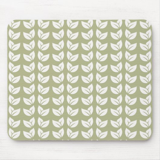 Grünes Retro-Vintages Y2K-Leaf-Muster Mousepad (Vorne)