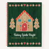 Grünes Rezept Kochbuch Lebkuchen Rustikales Holz N Notizblock (Vorderseite)