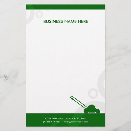 grünes Ringmähen Briefpapier (Vorderseite)