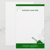 grünes Ringmähen Briefpapier (Vorne/Hinten)