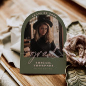 Grünes & Rosa Bogen-Foto-Skript-Abschluss Einladung