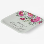 Grünes Rosa Brautparty Pappteller (Gewinkelt)