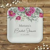 Grünes Rosa Brautparty Pappteller