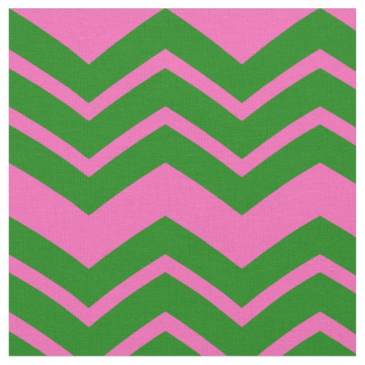 Grünes Rosa Chevron-Zickzack-Design  Stoff (Nahaufnahme)