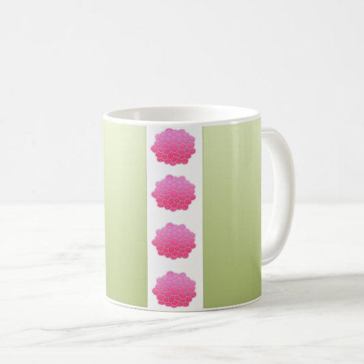 grünes Rosa Kaffeetasse (VorderseiteRechts)