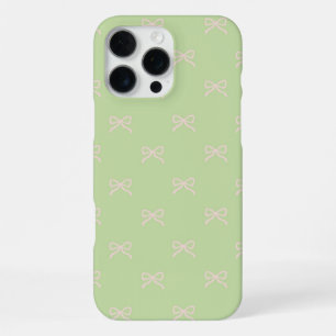 Grünes Rosa-Schleifenmuster Coquette Weiblich Früh iPhone 16 Pro Max Hülle