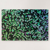 Grünes rosa Schwarzes Abstraktes Fraktal Moderne K Puzzle (Horizontal)