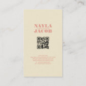 Grünes rosa Tuch und handgefertigte Patchwork-Klei Visitenkarte (Rückseite)