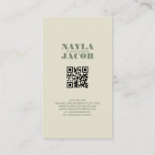 Grünes rosa Tuch und handgefertigte Patchwork-Klei Visitenkarte (Rückseite)