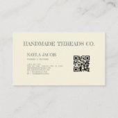 Grünes rosa Tuch und handgefertigte Patchwork-Klei Visitenkarte (Rückseite)