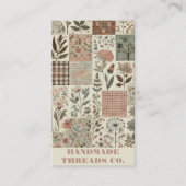 Grünes rosa Tuch und handgefertigte Patchwork-Klei Visitenkarte (Vorderseite)