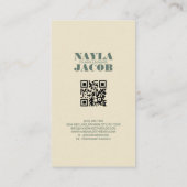 Grünes rosa Tuch und handgefertigte Patchwork-Klei Visitenkarte (Rückseite)