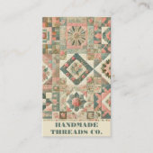 Grünes rosa Tuch und handgefertigte Patchwork-Klei Visitenkarte (Vorderseite)
