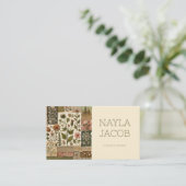 Grünes rosa Tuch und handgefertigte Patchwork-Klei Visitenkarte (Stehend Vorderseite)