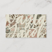 Grünes rosa Tuch und handgefertigte Patchwork-Klei Visitenkarte (Vorderseite)