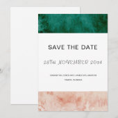 Grünes Rosa Wasserfarbenrot Feierliche Hochzeit Save The Date (Vorne/Hinten)