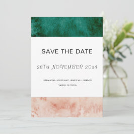 Grünes Rosa Wasserfarbenrot Feierliche Hochzeit Save The Date