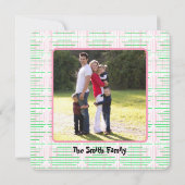 Grünes Rosa Weihnachtsbaumen-Foto Karte (Rückseite)