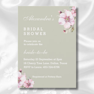 Grünes, rosafarbenes Brautparty Einladung