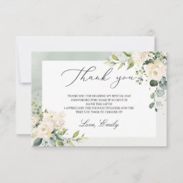 Grünes Roses Eukalyptus-Brautparty Dankeskarte
