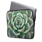 Grünes Rot gespitzter Succulent Laptopschutzhülle (Vorderseite Links)