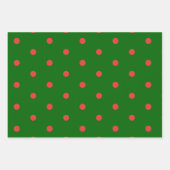 Grünes Rot Polka Dot Geschenkpapier (Vorderseite 2)