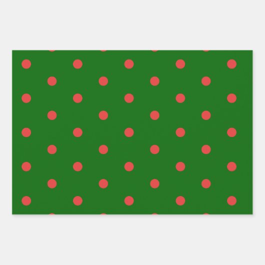 Grünes Rot Polka Dot Geschenkpapier (Vorderseite 2)
