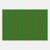 Grünes Rot Polka Dot Geschenkpapier (Vorderseite)