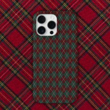 Grünes & rotes Burgund Argyle Weihnachtsfest