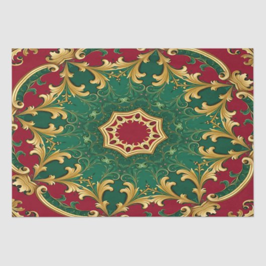 Grünes rotes Dekorationspapier Seidenpapier (Vorderseite)