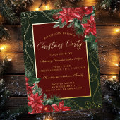 Grünes Rotes festes Blumenrahmen Weihnachtsgebirge Folieneinladung