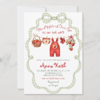 Grünes rotes Gingham-Apfel-Jungen-Baby-Shower